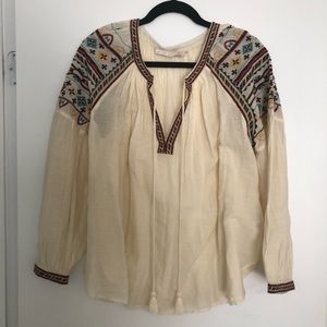 Zara Top size Small embroidered boho trendy tribal